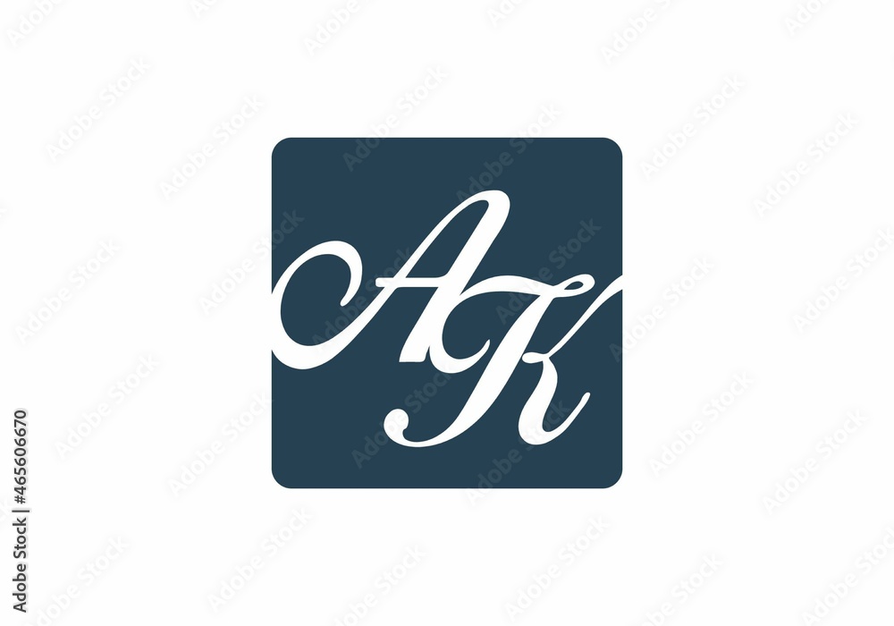 Unique shape of AK initial letter Unique shape of AK initial letter