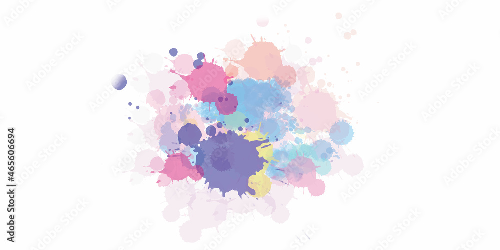 Expressive abstract watercolor spot blotch with splashes yellow red blue color. Expressive abstract watercolor spot blotch with splashes yellow red blue color.