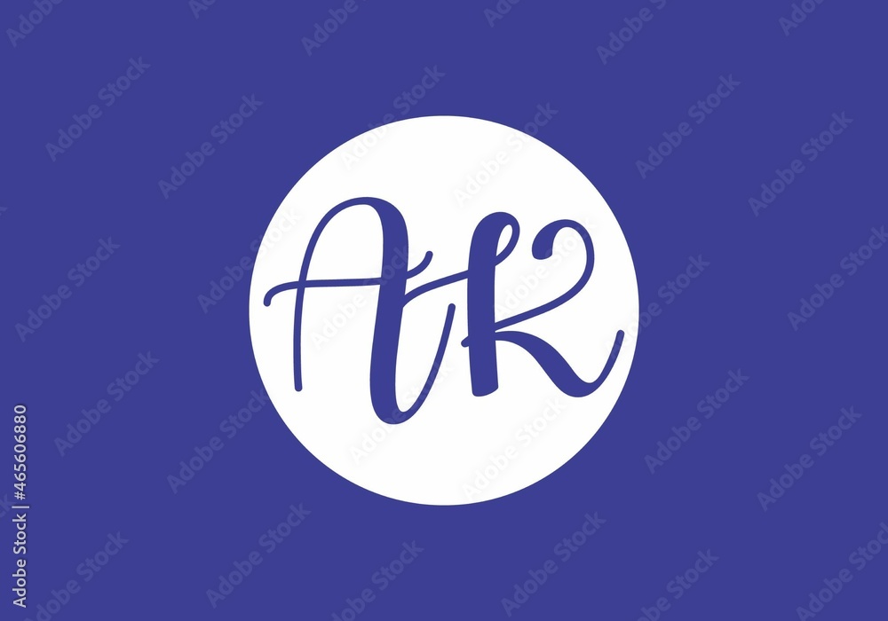 Unique shape of AK initial letter