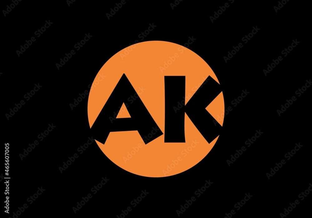 Unique shape of AK initial letter Unique shape of AK initial letter