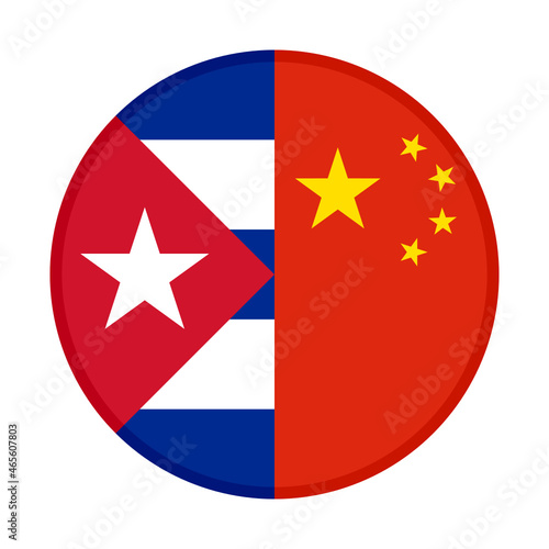 Free Download round icon with cuba and china flags. vector illustration isolated on white background - GFXLoad