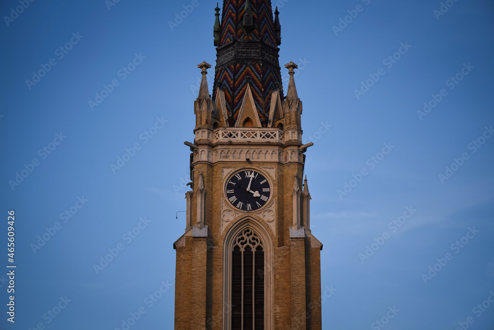 Novi Sad clock church tower