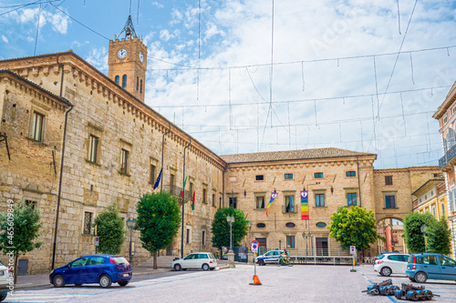 Square, streets and alleys in old town of Atri, medieval pearl near Teramo, Abruzzo, Italy. It's one of the oldest medieval town in Abruzzo photo