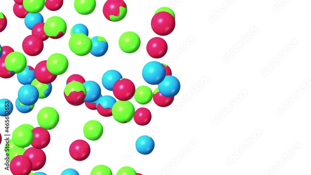 Many colorful sphere floating in air on white background. Glossy abstract symbol. Color changes to get wet. 3D loop animation. Many colorful sphere floating in air on white background. Glossy abstract symbol. Color changes to get wet. 3D loop animation.