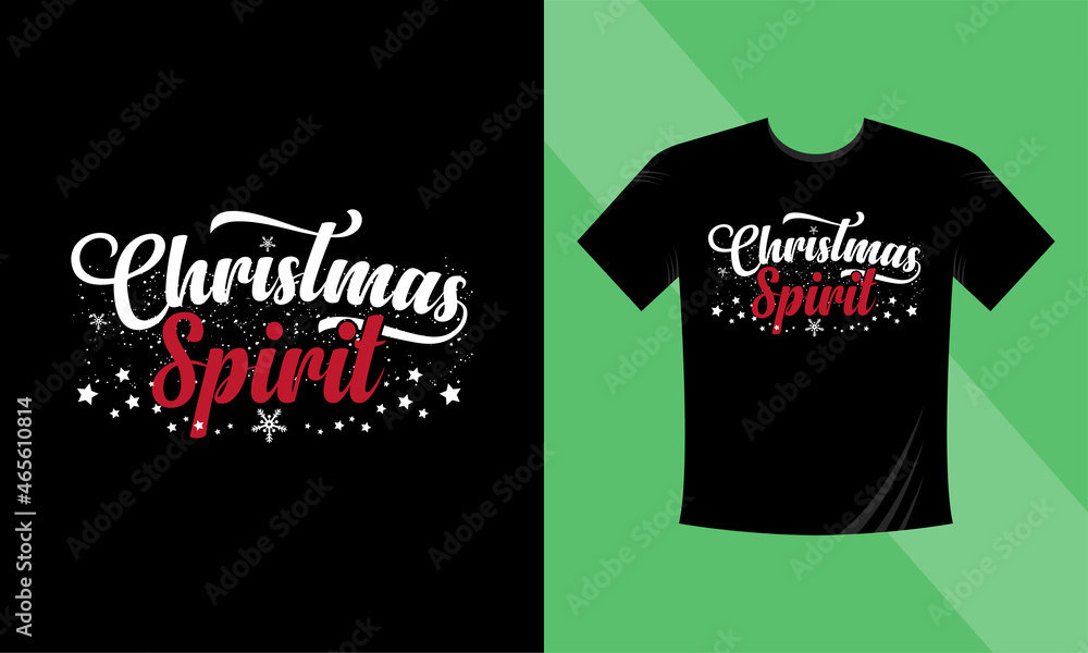 Naklejka premium Christmas t-shirt design. Christmas Sprit. This design also can use in mugs, bags, stickers, backgrounds, and different print items.