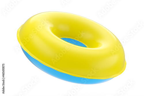 Φωτογραφία Inflatable ring for kids in swimming pool mockup isolated on white background