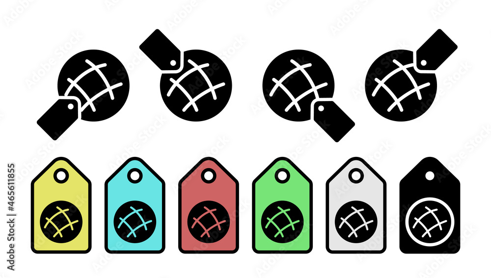 Fototapeta premium Bread, dinner, bakery vector icon in tag set illustration for ui and ux, website or mobile application