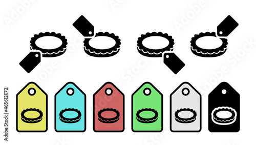 Egg tart, bakery, dessert vector icon in tag set illustration for ui and ux, website or mobile application