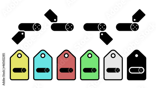 Loaf, meat, sausage vector icon in tag set illustration for ui and ux, website or mobile application