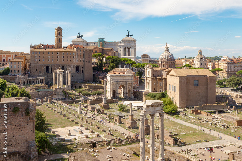 Fototapeta premium Landscape of the Roman Forum from the Palatine Hill - Rome