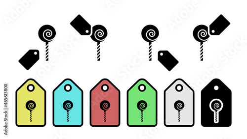 Lollipop, sweet, kid vector icon in tag set illustration for ui and ux, website or mobile application