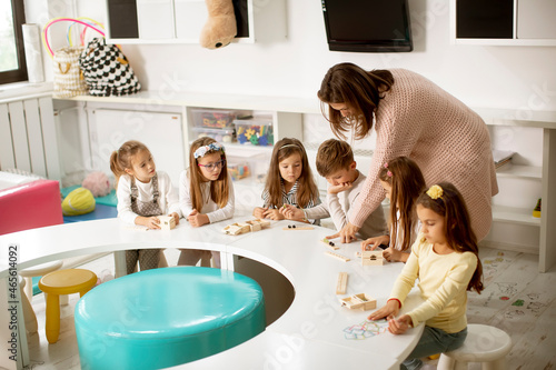 Group of cute little kids p...