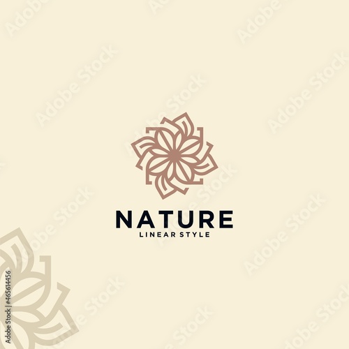 Set of modern natural and organic product ornament logo templates  logos and emblem designs in linear nature style floral and natural cosmetics