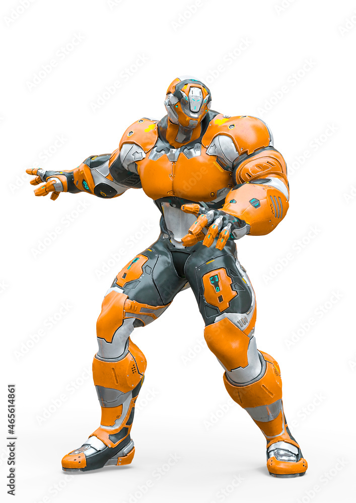 futuristic astronaut is ready for action in white background futuristic astronaut is ready for action in white background