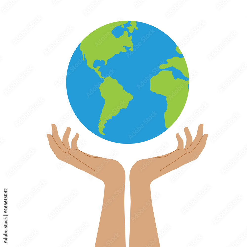 Save the planet. Hands holding globe, earth. Earth day concept. Earth day vector illustration for poster, banner, web. Save the planet. Hands holding globe, earth. Earth day concept. Earth day vector illustration for poster, banner, web.