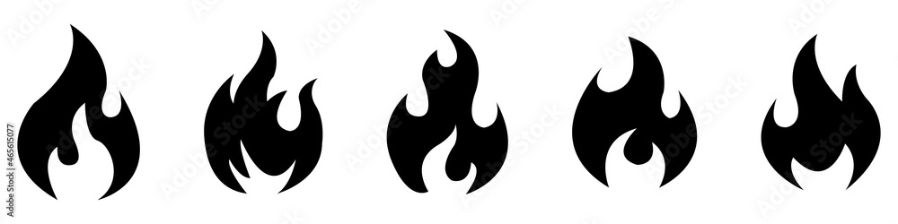 Fire icons for design. concept flame, fire, icon, vector illustration in flat style Fire icons for design. concept flame, fire, icon, vector illustration in flat style