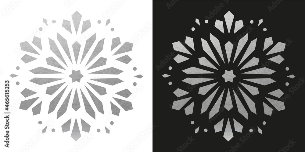 Obraz premium Silver Snowflake - Vector Crystal Ornament