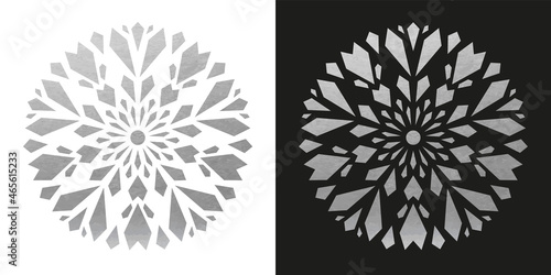 Silver Snowflake - Vector Crystal Ornament