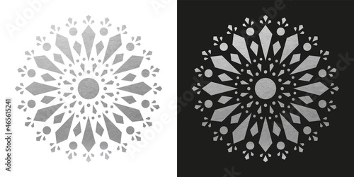 Silver Snowflake - Vector Crystal Ornament
