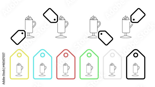 Peppermint cocktail vector icon in tag set illustration for ui and ux, website or mobile application