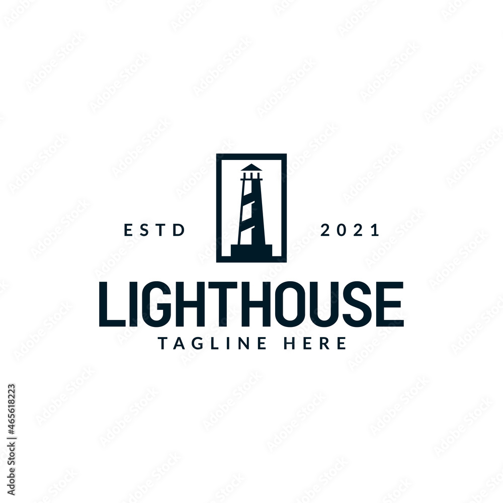 lighthouse logo design vector. logo template