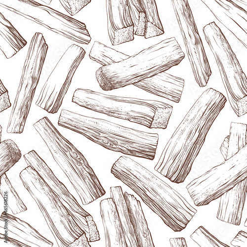 Texture tree, stacks of firewood seamless pattern