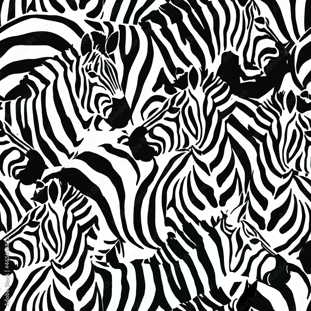 Striped zebra seamless pattern Vector