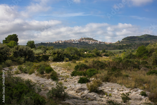 The town of Cervera del maestre on the hill