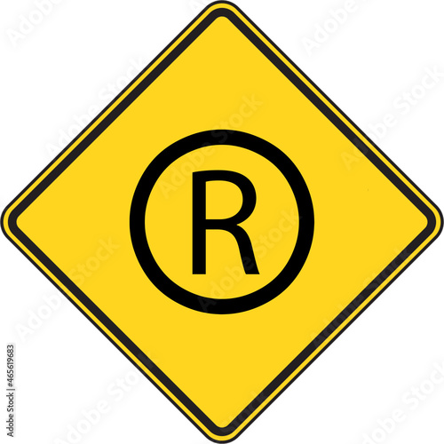 Yellow registred trademark sign photo