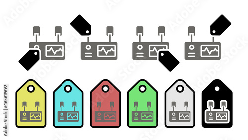 Blood transfusion vector icon in tag set illustration for ui and ux, website or mobile application 