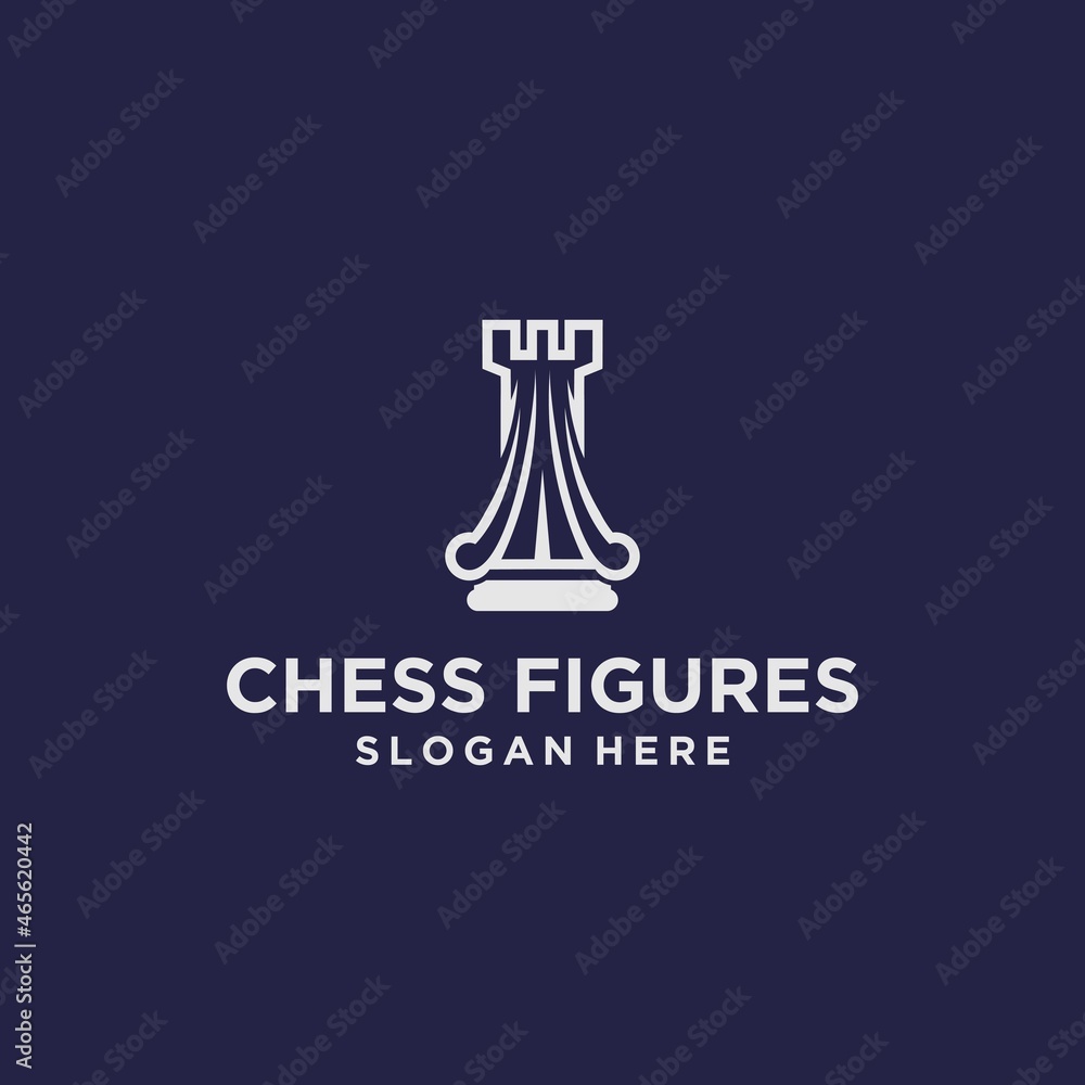 Chess logo icon. game board silhouette vector illustration of a chess piece. chess icon. vector chess. 