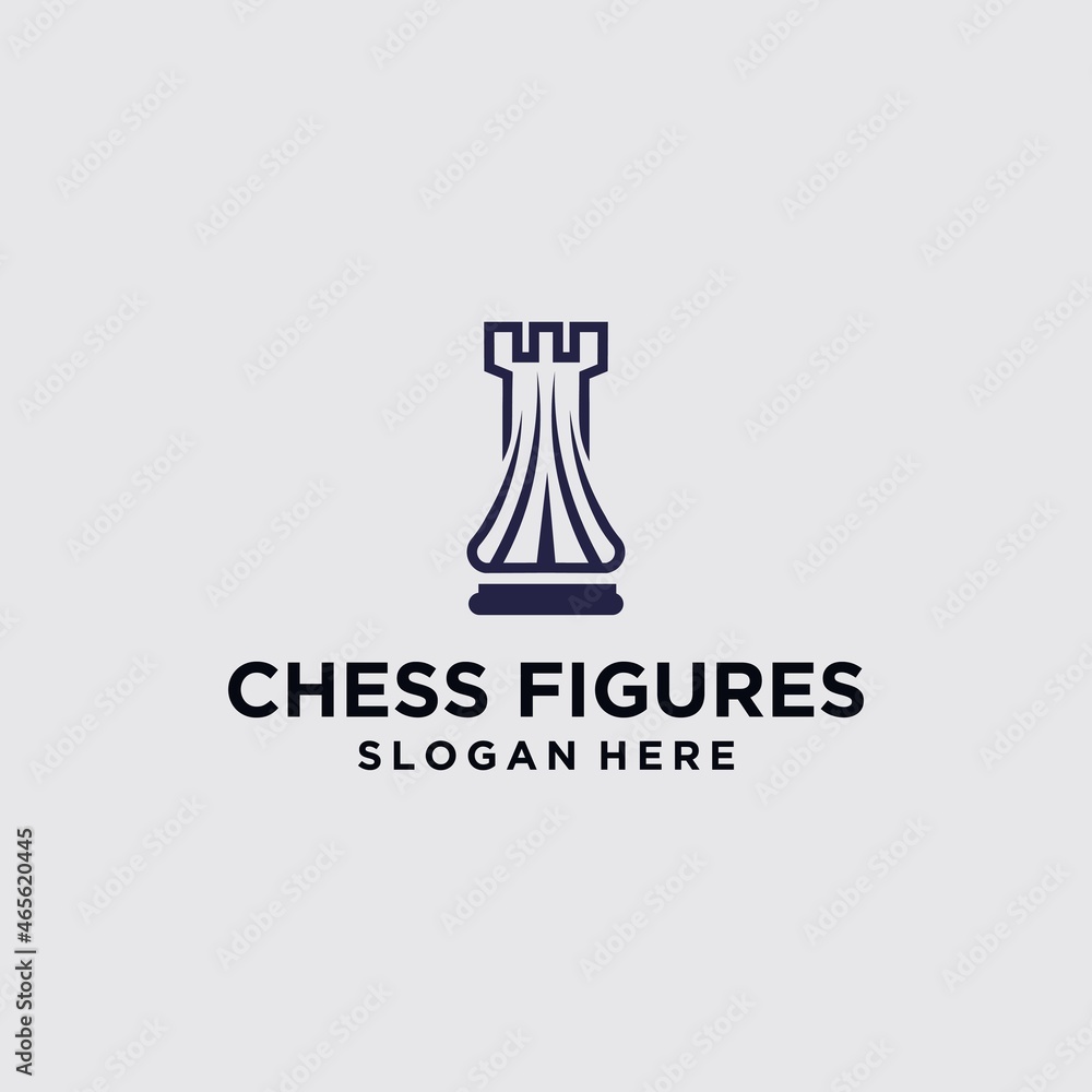 Chess king design, chess piece icon. board game, isolated on blue and white background, modern chess logo Chess king design, chess piece icon. board game, isolated on blue and white background, modern chess logo
