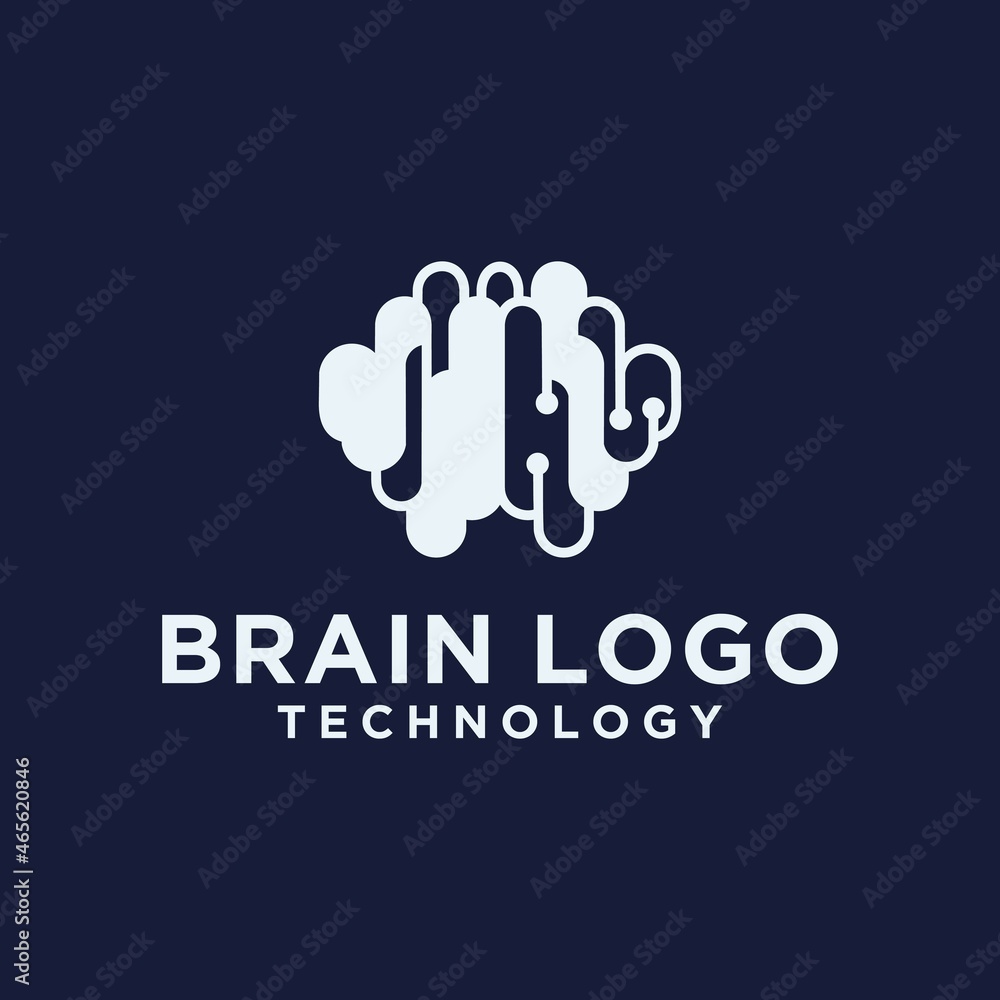Brain technology logo design digital brain logo template set of brain logotype abstract dots and lines concept. Brain technology logo design digital brain logo template set of brain logotype abstract dots and lines concept.