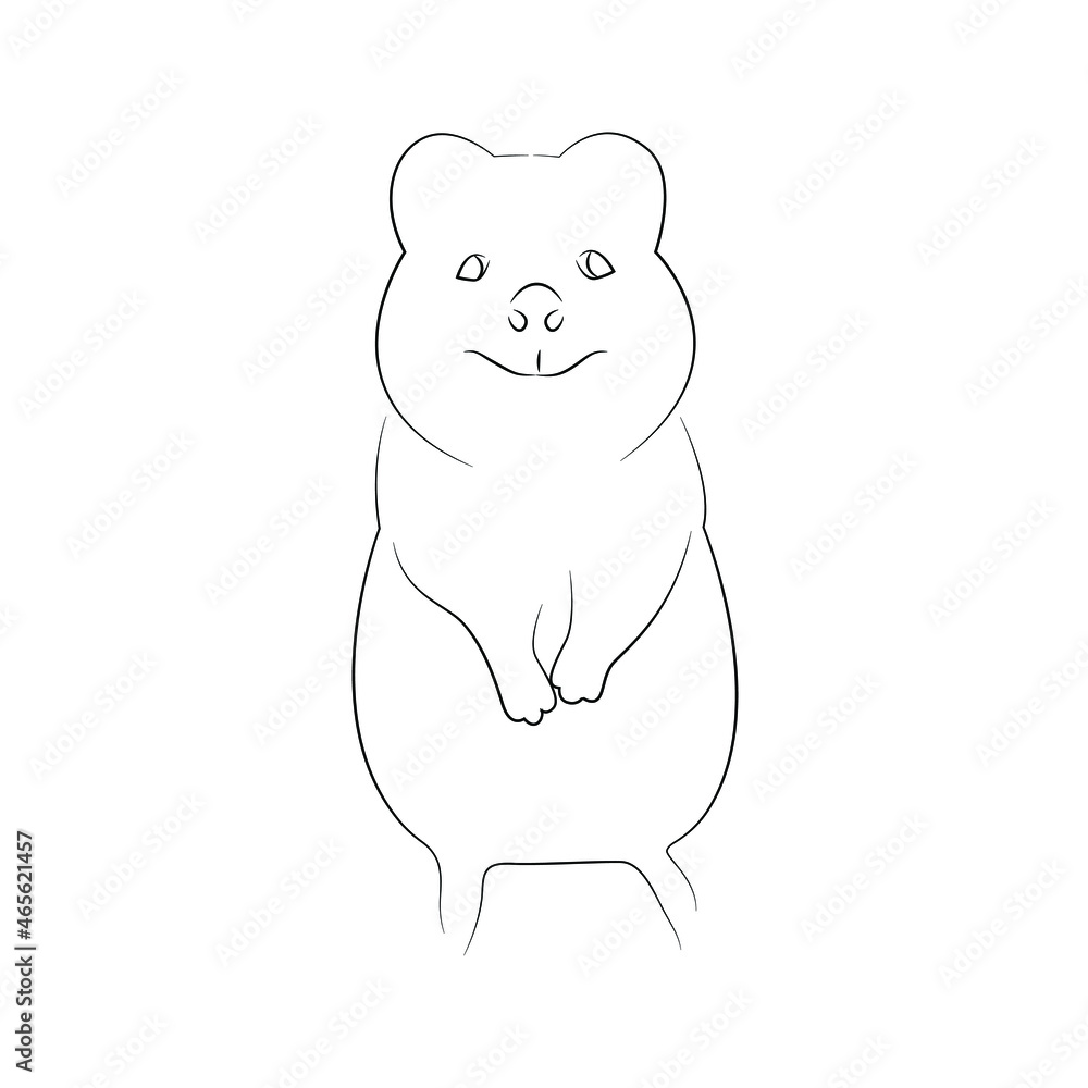 Animal Quokka. vector illustration. Preschool Zoo theme. Australian mammal Setonix brachyurus. He smiles happily.
Animal Quokka. vector illustration. Preschool Zoo theme. Australian mammal Setonix brachyurus. He smiles happily.