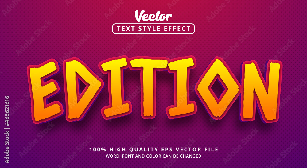 Edition text with light color, Editable text effect Edition text with light color, Editable text effect