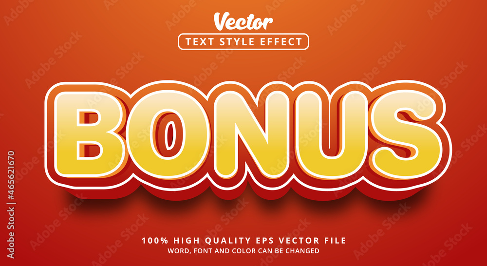 Bonus text with orange , Editable text effect