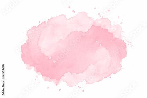 Pink watercolor brush paint vector stylized striped card. Aquarelle abstract hand drawn paper texture liquid colour background