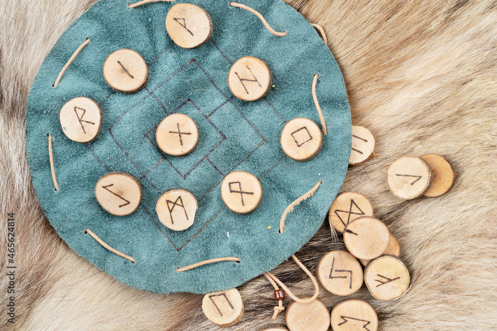 Fototapeta premium Handmade runes for fortunetelling