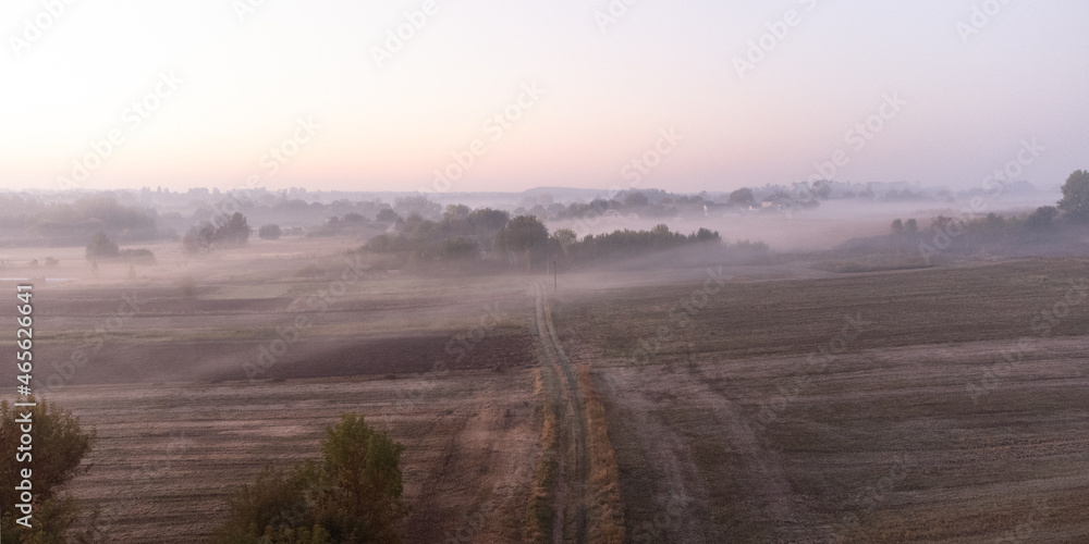 morning fog in the countryside