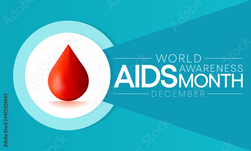 Aids awareness month is observed every year in December, This day brings attention to the growing number of people living long and full lives with HIV and to their health and social needs. Vector art