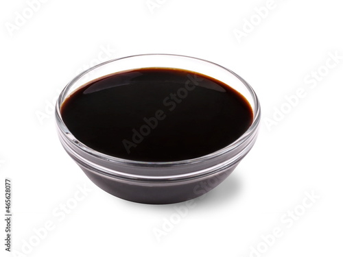 Soy sauce on white background
