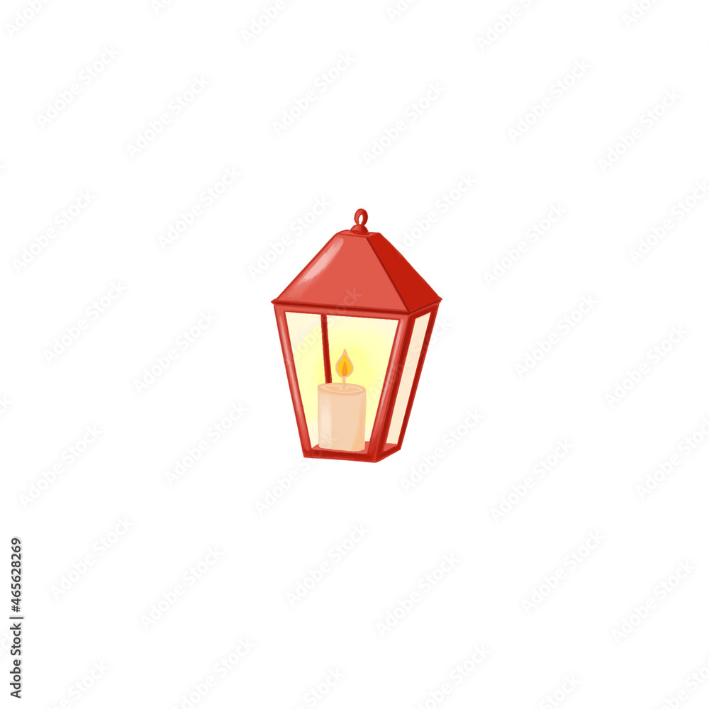 red lantern with a burning candle red lantern with a burning candle
