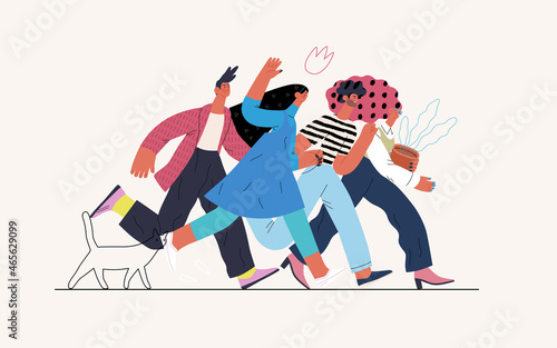 Startup illustration. Concept of building new business