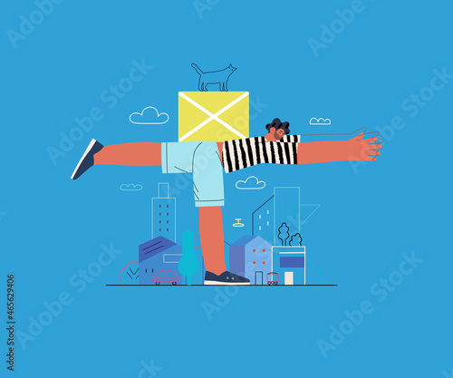 Startup illustration. Concept of building new business