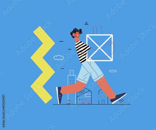 Startup illustration. Concept of building new business
