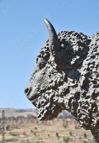 Bison Statue Closeup