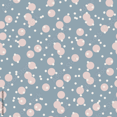 Blue background with white dots and colored spots