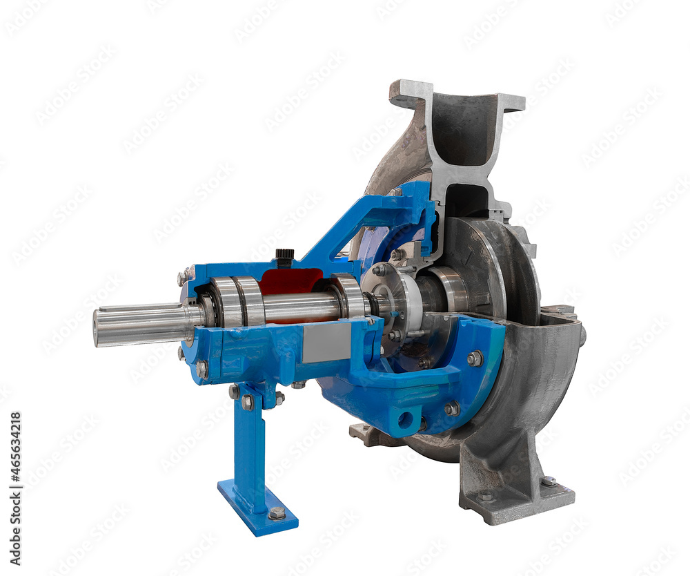 High pressure prepared pumpfor pumping of water, fuel, oil and oil products isolated on a white background.