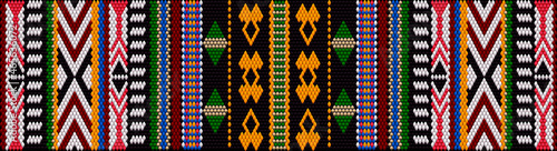  Folk ornament, national pattern, ethnic embroidery, ornamental texture, traditional geometric motives of the tribes of the African continent. photo