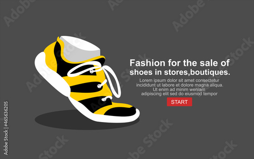 Shoes Icon Vector. Emblem or logotype elements for shoemaker.Fashion vector illustration for the sale of shoes in stores, boutiques.